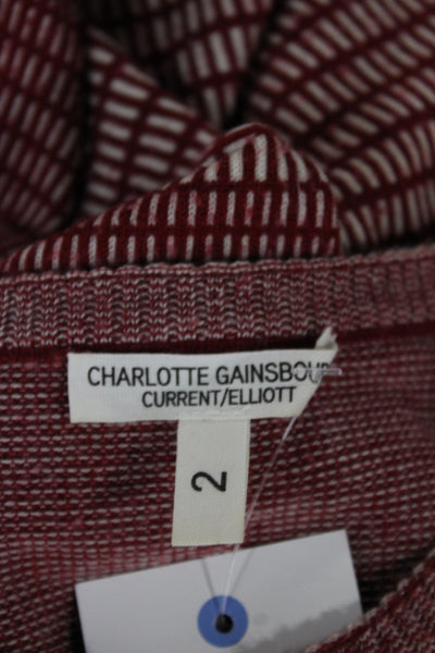 Charlotte Gainsbourg Current/Elliott Womens Red Geometric Pullover Size 2