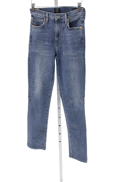 Citizens of Humanity Women High Rise Straight Jeans Blue Size 25