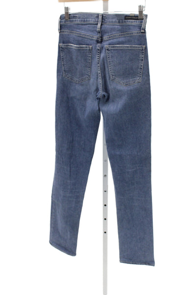 Citizens of Humanity Women High Rise Straight Jeans Blue Size 25