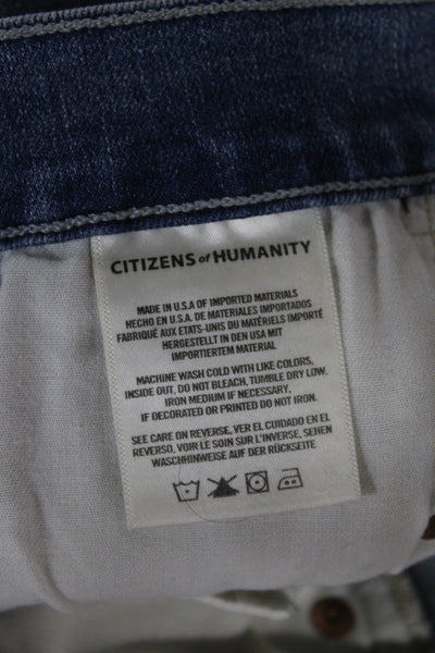 Citizens of Humanity Women High Rise Straight Jeans Blue Size 25