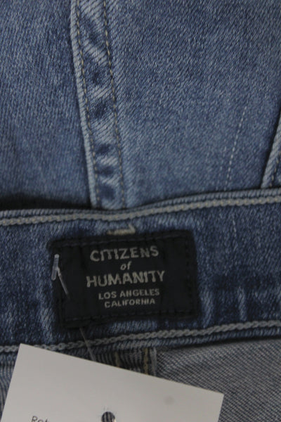Citizens of Humanity Women High Rise Straight Jeans Blue Size 25