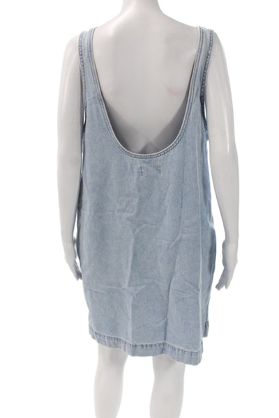 Universal Thread Womens Overall Dress Blue Sleeveless Knee Size M
