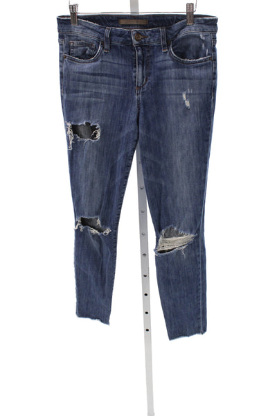 Joes Womens Skinny Blue Jeans Cotton Blend Button Size 29