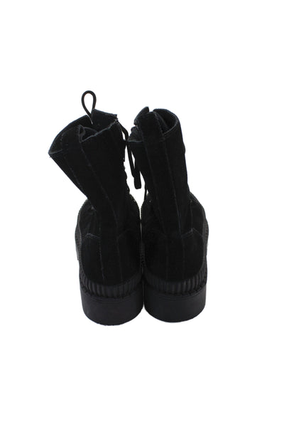 Silent D Womens Suede Cap Toe High Top Combat Boots Shoes Black Size 10