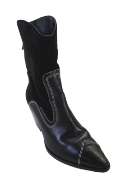 Matisse Womens Leather Pointed Toe Heels Cowboy Boots Shoes Black Sz 10M