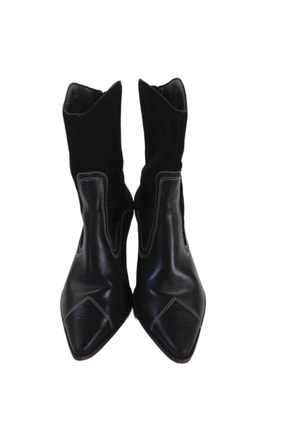 Matisse Womens Leather Pointed Toe Heels Cowboy Boots Shoes Black Sz 10M