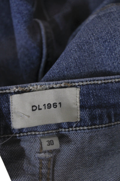 DL1961 Women Straight Blue Jeans High Rise Button Fly Size 30