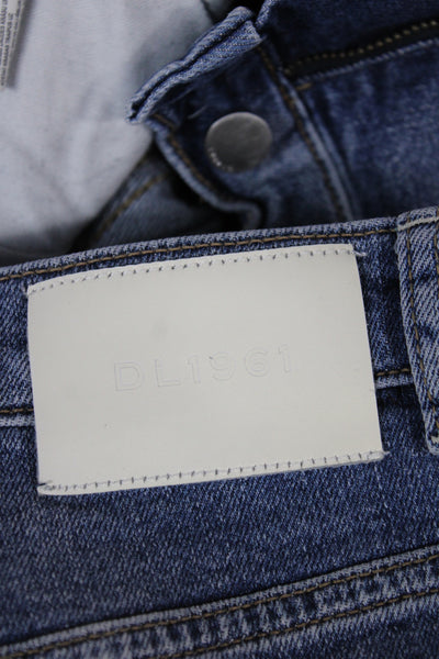 DL1961 Women Straight Blue Jeans High Rise Button Fly Size 30