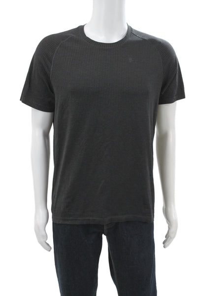 Lululemon Mens Gray Basic T-Shirt Polyester Crew Neck Short Sleeve Size M