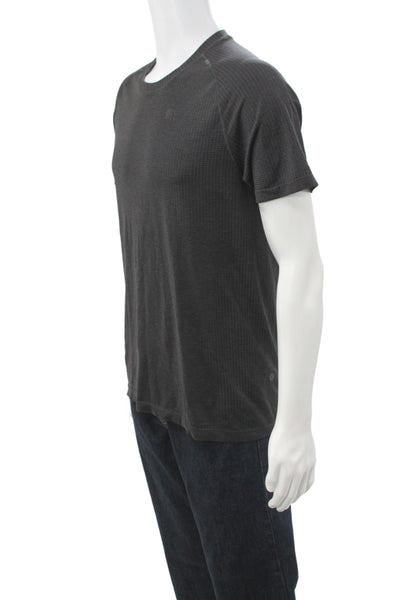 Lululemon Mens Gray Basic T-Shirt Polyester Crew Neck Short Sleeve Size M