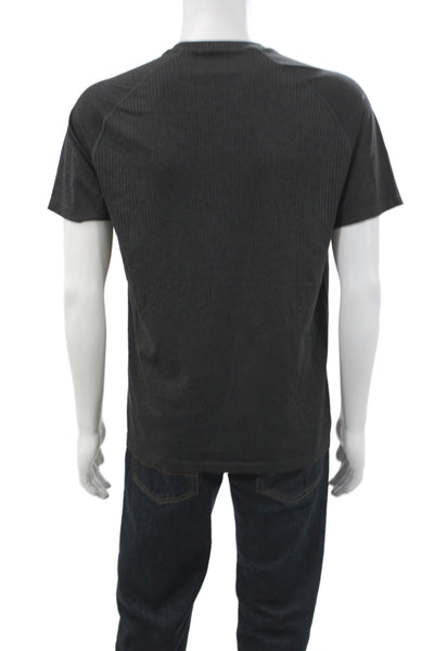Lululemon Mens Gray Basic T-Shirt Polyester Crew Neck Short Sleeve Size M