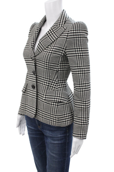 Moschino Cheap & Chic Women Plaid Black Basic Jacket 55% Wool Size 6