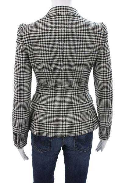 Moschino Cheap & Chic Women Plaid Black Basic Jacket 55% Wool Size 6