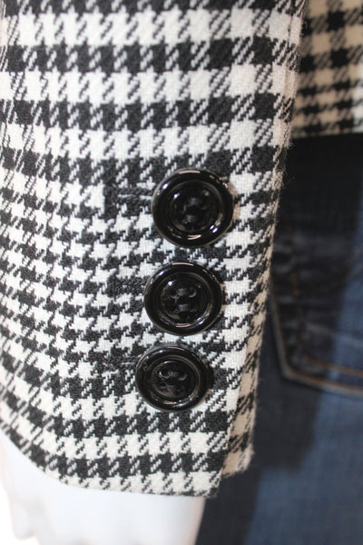 Moschino Cheap & Chic Women Plaid Black Basic Jacket 55% Wool Size 6