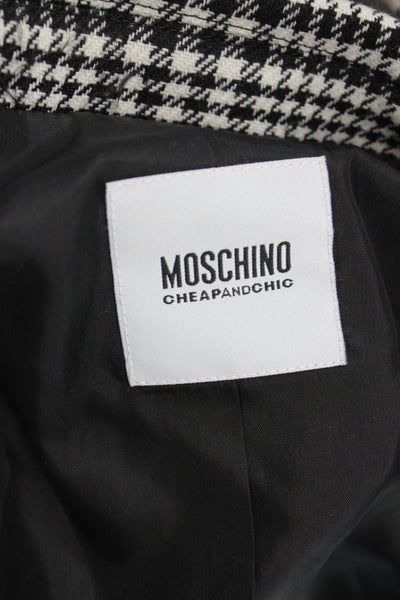 Moschino Cheap & Chic Women Plaid Black Basic Jacket 55% Wool Size 6