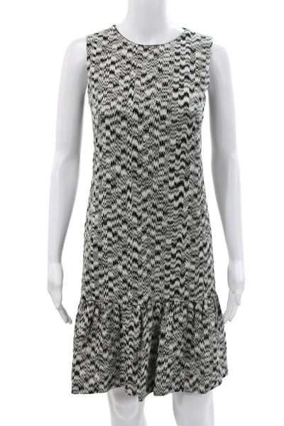 Akris Punto Womens Shift Dress Black Sleeveless Round Neck 100% Cotton Size 2