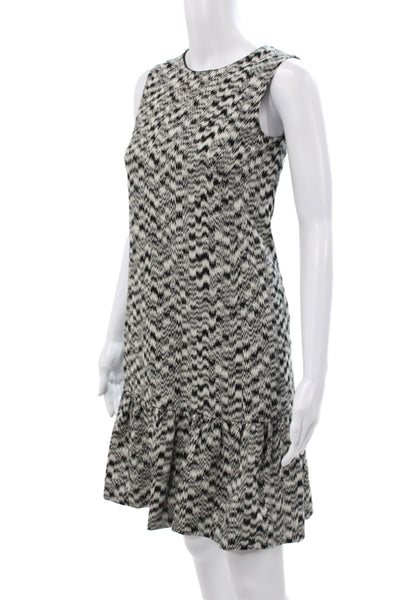 Akris Punto Womens Shift Dress Black Sleeveless Round Neck 100% Cotton Size 2