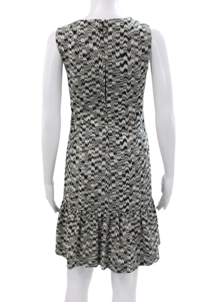 Akris Punto Womens Shift Dress Black Sleeveless Round Neck 100% Cotton Size 2