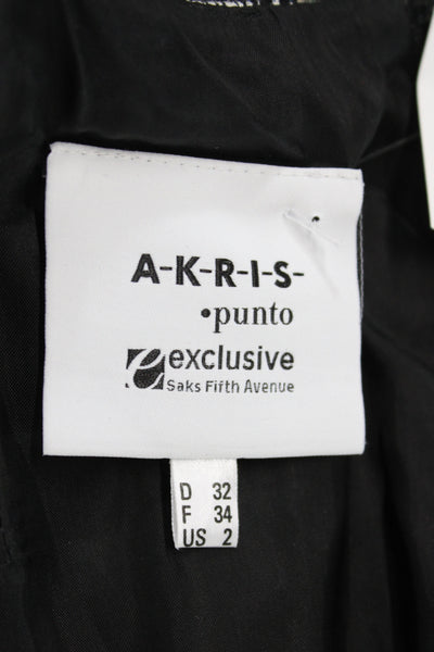 Akris Punto Womens Shift Dress Black Sleeveless Round Neck 100% Cotton Size 2