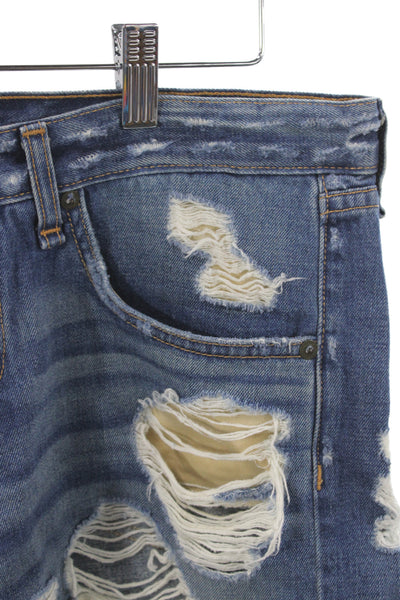 Rag & Bone Women Cut-Off Shorts Blue Cotton Solid Button Distressed Size 26