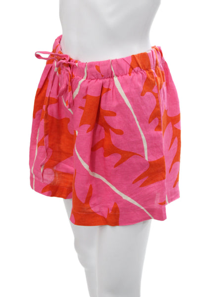 Birds of Paradis by Trovata Women Linen Floral Button-Down Set Size L