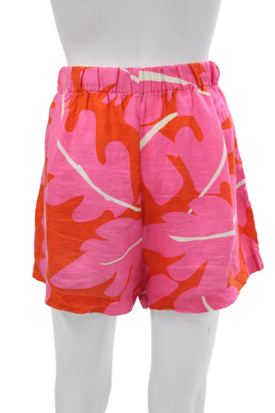 Birds of Paradis by Trovata Women Linen Floral Button-Down Set Size L