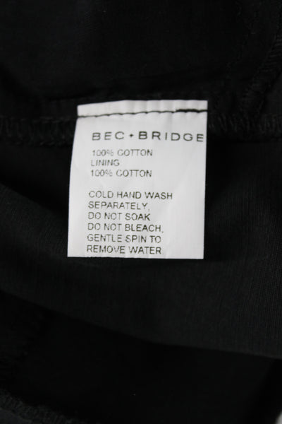 Bec & Bridge Womens Cargo Pants Black Cotton Zip Inseam 32 Size 2