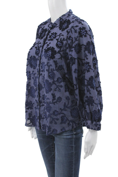 Pilcro and the Letterpress Anthropologie Womens Tunic Blue 3/4 Sleeve Size S