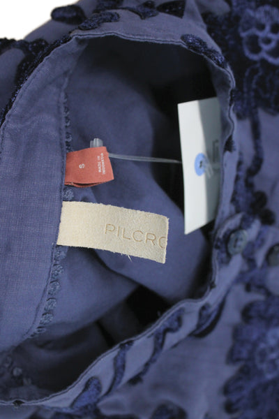 Pilcro and the Letterpress Anthropologie Womens Tunic Blue 3/4 Sleeve Size S