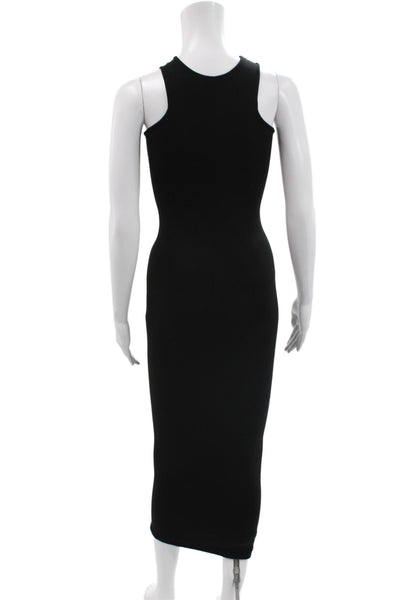Urban Zen Women Halter Sleeveless Bodycon Long Black Viscose Dress Size S