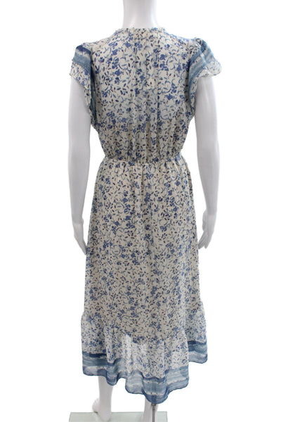 Lovestitch Womens A-Line Boho Beige Maxi Dress Short Sleeve Size S