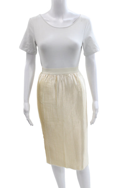 NA-KD Womens Pleated Long Ivory Skirt 100% Polyester Size 34