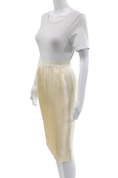 NA-KD Womens Pleated Long Ivory Skirt 100% Polyester Size 34