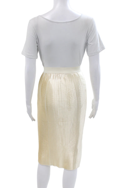 NA-KD Womens Pleated Long Ivory Skirt 100% Polyester Size 34