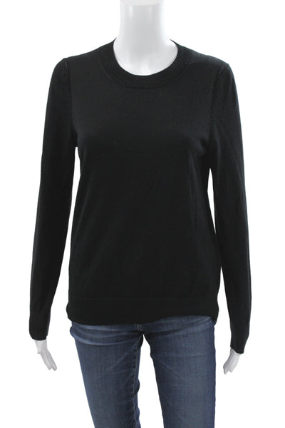 Banana Republic Womens Pullover Black Merino Crewneck Long Sleeve Size M
