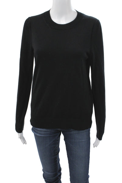 Banana Republic Womens Pullover Black Merino Crewneck Long Sleeve Size M