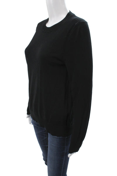 Banana Republic Womens Pullover Black Merino Crewneck Long Sleeve Size M