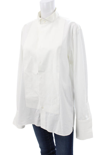 Vera Wang Mens Button-Down Dress Shirt White Long Sleeve Cotton Size 16