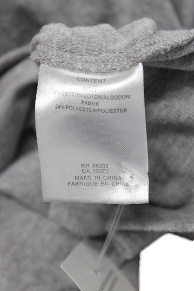 Tibi Women Basic Gray Crew Neck Short Sleeve Cotton T-Shirt Size XS