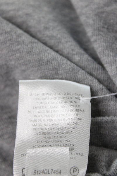 Tibi Women Basic Gray Crew Neck Short Sleeve Cotton T-Shirt Size XS