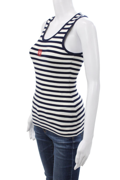 Loewe Women Striped Jersey Tank Blue Sleeveless Nautical Size S