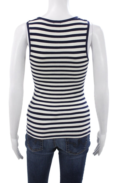 Loewe Women Striped Jersey Tank Blue Sleeveless Nautical Size S