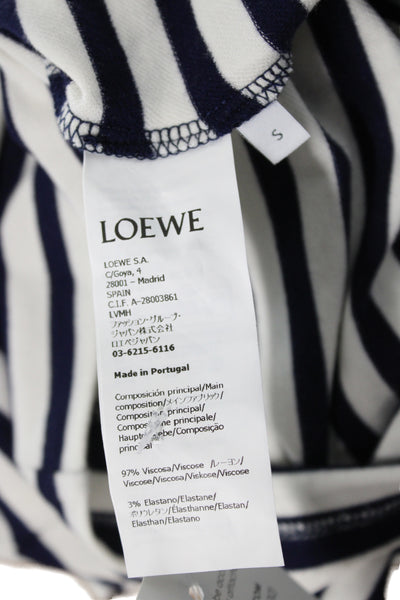 Loewe Women Striped Jersey Tank Blue Sleeveless Nautical Size S