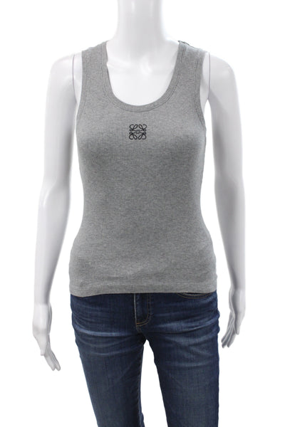 Loewe Womens Sleeveless Scoop Neck Tank Top Gray Size S