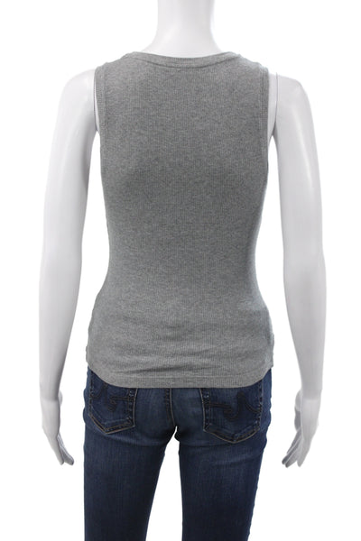 Loewe Womens Sleeveless Scoop Neck Tank Top Gray Size S