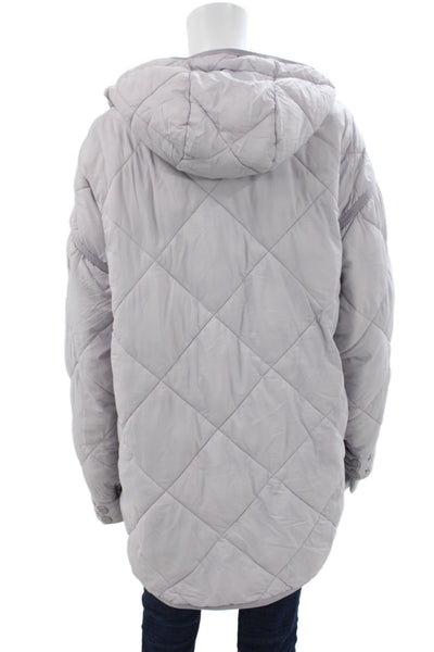 FP Movement Womens Basic Jacket Gray Zip Argyle Athleisure Long Sleeve Size S