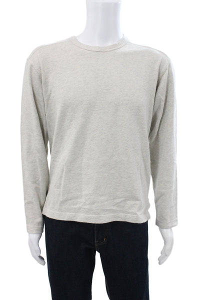 Buck Mason Mens Gray Crew Neck Basic T-Shirt 100% Cotton Long Sleeve Size M