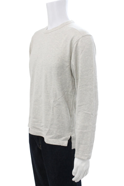 Buck Mason Mens Gray Crew Neck Basic T-Shirt 100% Cotton Long Sleeve Size M