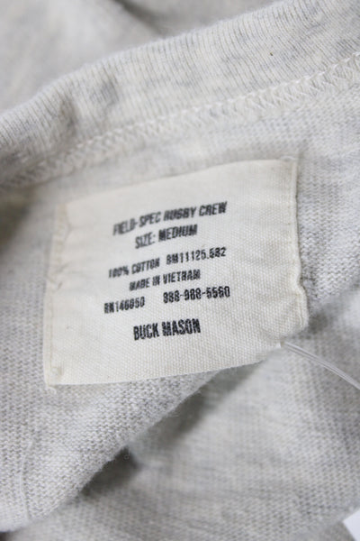 Buck Mason Mens Gray Crew Neck Basic T-Shirt 100% Cotton Long Sleeve Size M