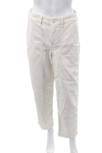 J Crew Women White Cotton Chinos Size 2